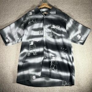 Y2K SouthPole baggy oversized all over print hip hop button down shirt